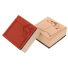 6Ud Sellos Artísticos Madera Beige Retro Para Planificador