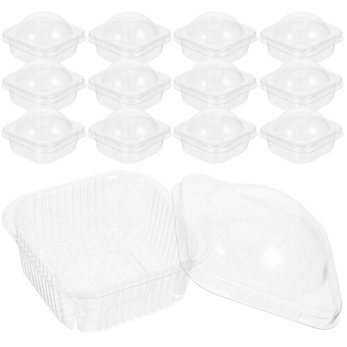 50Pièces Boîtes Cupcake Transparentes Pet Couvercle Pour Gâteaux