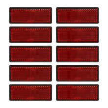 10Ud Reflectante Plástica Roja Para Auto Autoadhesiva Resistente