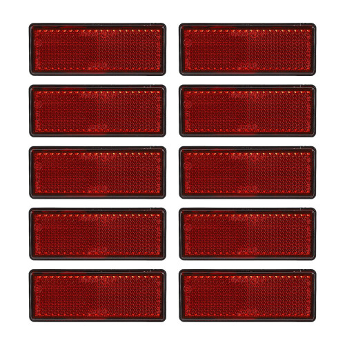 10Ud Reflectante Plástica Roja Para Auto Autoadhesiva Resistente