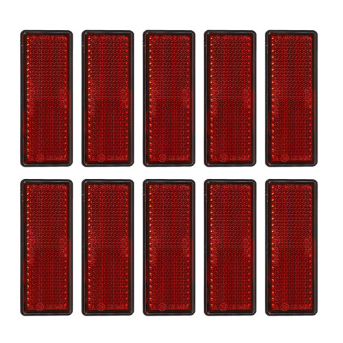 10Ud Reflectante Plástica Roja Para Auto Autoadhesiva Resistente 2