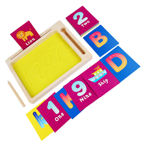 2 Pièces Plateau À Sable Montessori Alphabet Et Chiffres 2