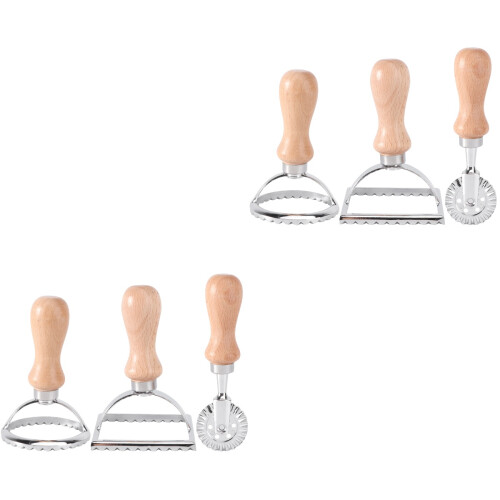 6 Pcs Noodle Press Round Wooden 2