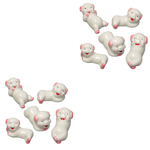 10 Pcs Pig Shape Ceramic Chopstick Rest Japanese Style 2
