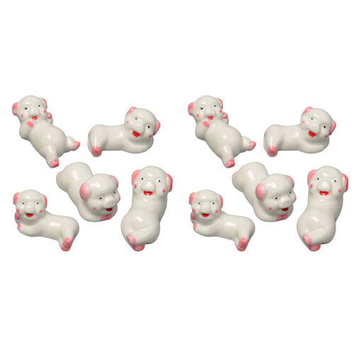 10 Pcs Pig Shape Ceramic Chopstick Rest Japanese Style 1