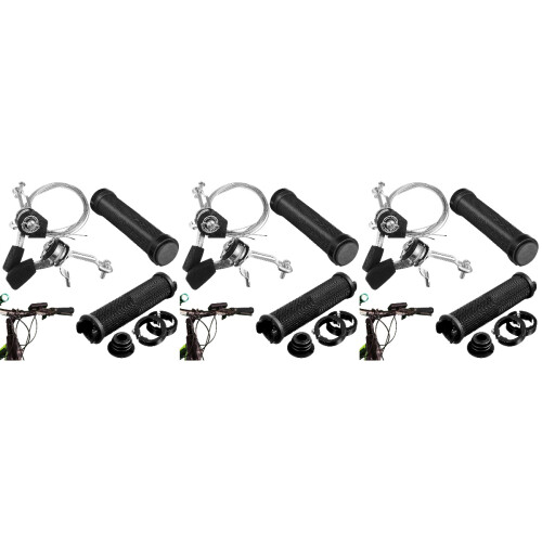 3Sets Black Bicycle Gear Grip and Speed Lever Shifter Replacement Kit 2