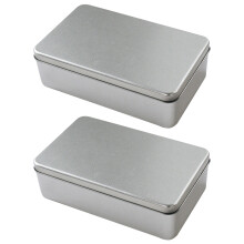 6 Pcs Frosted Cover Candy Jars Cookie Storage Tinplate Boxes Silver