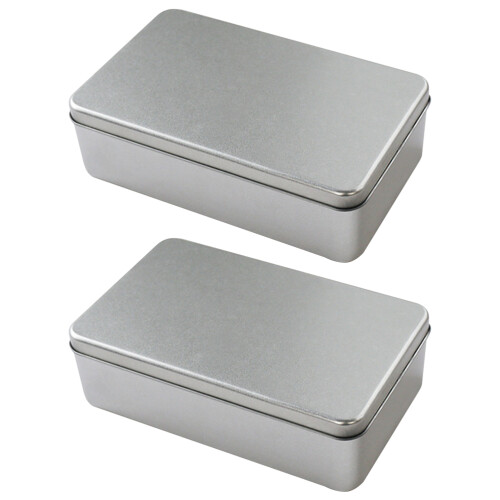 6 Pcs Frosted Cover Candy Jars Cookie Storage Tinplate Boxes Silver