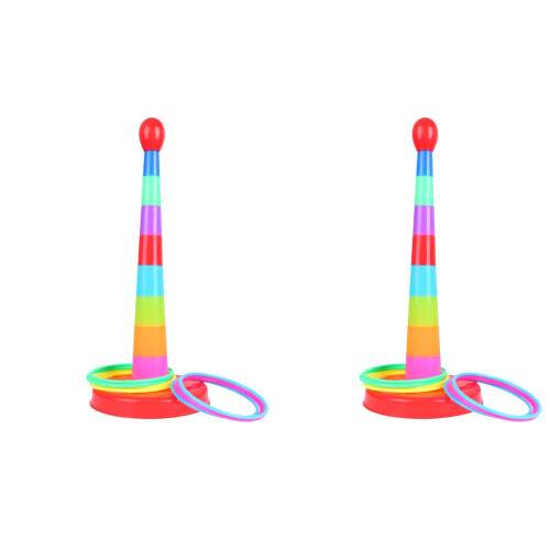 2Pcs Colorful Ring Toss Puzzle Toys Plastic Intelligence Game 1