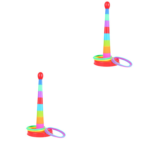 2Pcs Colorful Ring Toss Puzzle Toys Plastic Intelligence Game 2