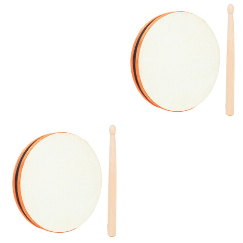 2Set Tamburo Musicale Bianco Per Bambini Gioco Educativo E 2