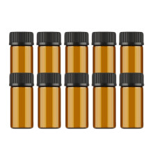 10 sztuk 3 ml ciemnobrązowych fiolk szklanych z korkiem i nakrętką