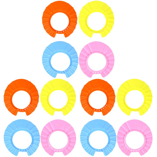 12 Pcs Shampoo Kid Bathing Cap Baby Shower Cap Adjustable 1