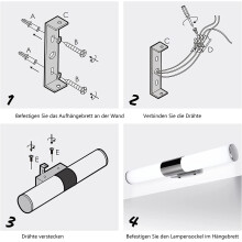 Kroonluchter wandlamp voor badkamer, spiegelverlichting met zeer transparant acryl, modern minimalistisch design, comfortabele make-upverlichting