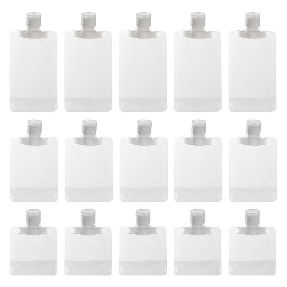 White Tsa Approved Travel Pouches For Toiletries, Leak Proof And Quality Material Containers, Stand Up Portable Refillable Empty Pouches For Plastic