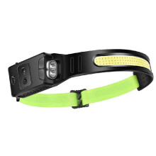 Stirnlampe mit großem Betrachtungswinkel, wiederaufladbare Outdoor-Ausrüstung mit verstellbarem Kopfband, USB-Aufladung, robuste Konstruktion,