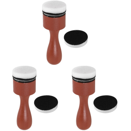 3Conjuntos Pincéis De Blending De Com Espuma Marrom Para Artes 2