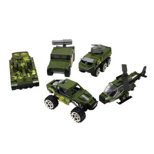 5 Mini Veicoli Militari In Pressofusione Giocattoli 2