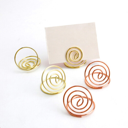 20Pz Clip Memo Oro Con Base A Spirale E Cuore Fermacarte Per Eventi 2