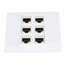 Cat 6 Ethernet-Wandplatte, 6-Port-Buchse auf