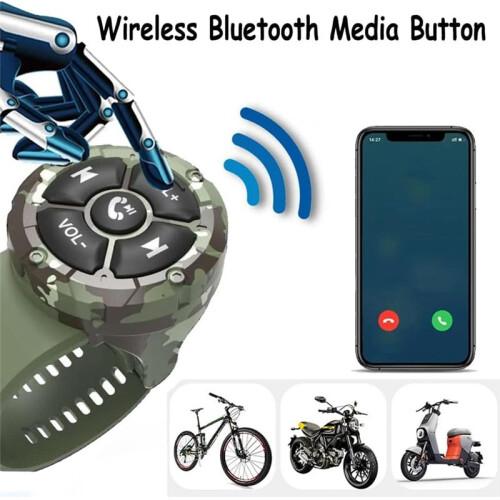 Pulsante Multimediale  Remoto, 5 Tasti Controller Musicale Wireless per Auto Moto Volante Controller Multimediale 2