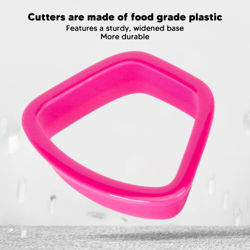 Set di cutter in plastica e acciaio per orecchini e biscotti in argilla polimerica, rosa 2