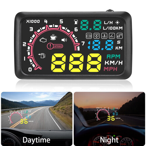 Multi-Function Car 5.5 Inch Hud   Display Speeding Fuel Warning Windshield Projector System With Obd2 2