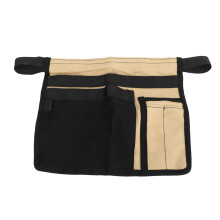 Tablier de jardin avec poches multiples, en toile Oxford, réglable, kaki/noir
