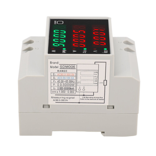 Digital Power Meter SDM006, 80-300V 0-100A Energy/Voltage/Current Tester