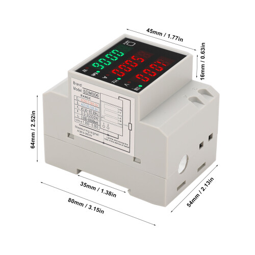 Digital Power Meter SDM006, 80-300V 0-100A Energy/Voltage/Current Tester 1