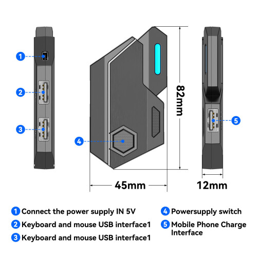 4 in 1 Bluetooth 5.2 Gaming Combo Pack for Android & Harmony  Keyboard Mouse 2