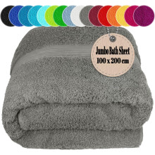 Extra Large Super Jumbo Bath Sheet Grey 100x200cm Egyptian Cotton Soft XXL Bath Sheet