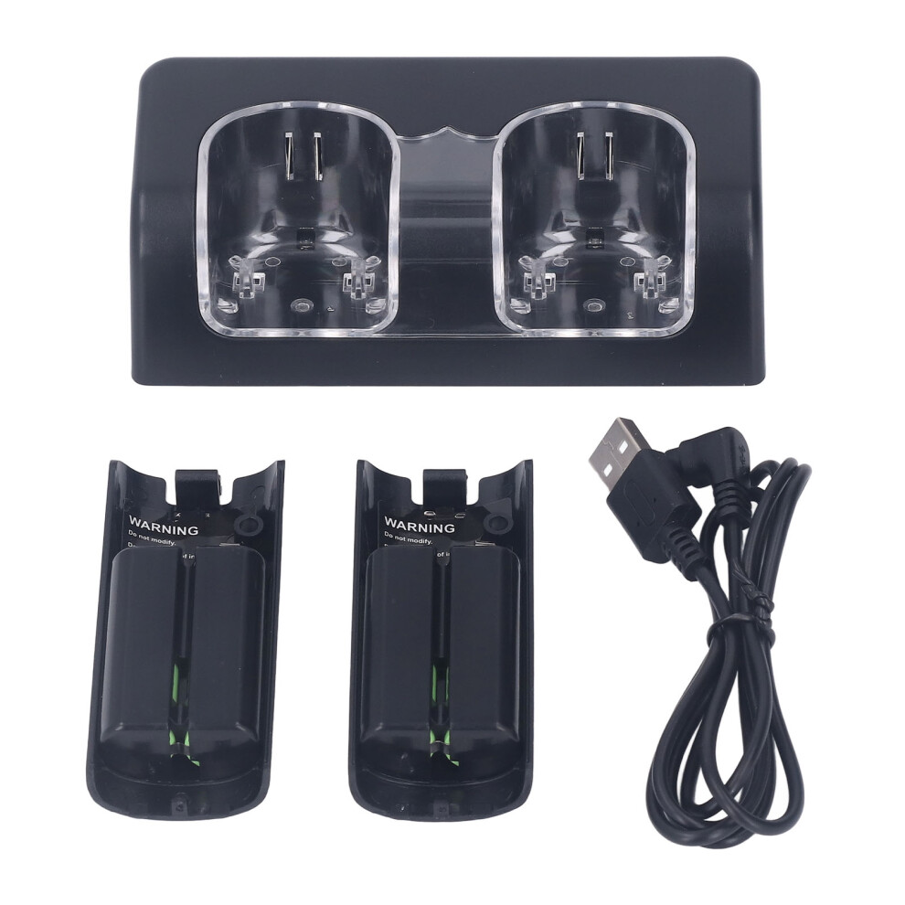 4 In 1 Remote Charging Station Portable Dock With 2X2800mah Batteries Black 4141369920298