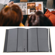 3-Zoll Baumwoll-Leinen Fotoalbum, 208 Fächer, Khaki, für Polaroid und Tickets