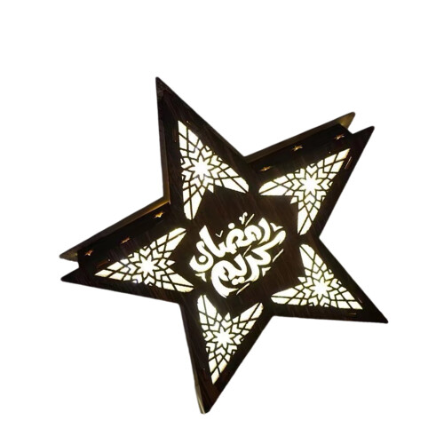 Decorative LED Light Wood Eid Decorative Lamp Star Shape Led-S