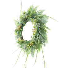 Elegant Green Leaf And Berries Wreath Portable Garlands For
