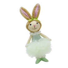 Holiday Rabbit Plushie Figurine Ornament Toy For Holiday-Green