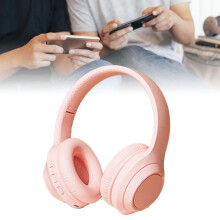 Casque de jeu sans fil Bluetooth Peach Pink avec suppression du bruit et basses puissantes