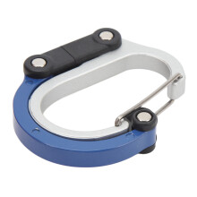 Aluminium D-Ring-Sicherungsclip 5,84x4,82 cm für Rucksack-Wasserflaschen Outdoor Blau