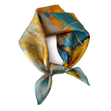 Elegant Scarf For Women Men, Breathable Real Mulberry Silk Square Scarf With Artistic Design, Soft And Smooth Fabric For Neck Head Wrap, Four Seasons