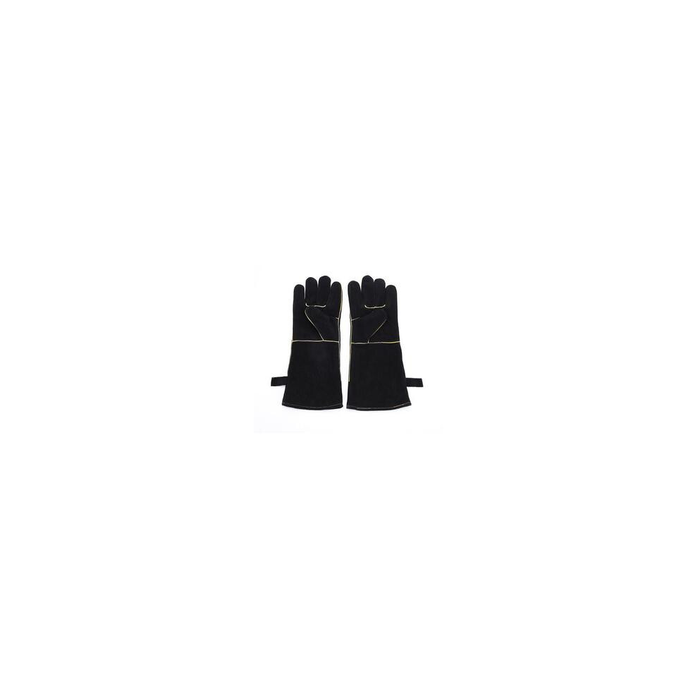 Reusable Cow Leather Fireproof Gloves, Heat Resistant Protection For Woodburner, Barbecue, Grills, Wood Stoves, Ovens, Fireplaces, Cutting, 9405630251401
