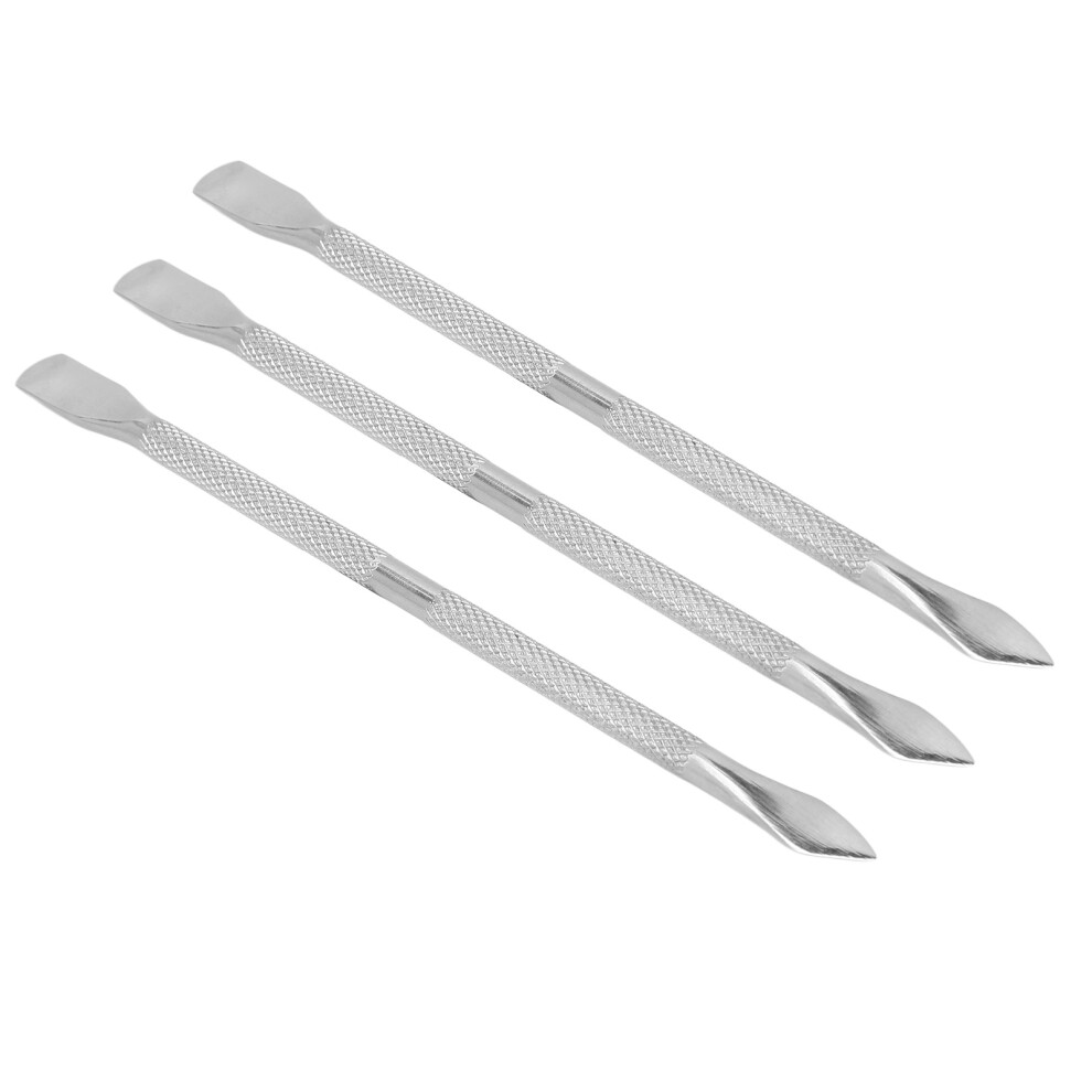 3Pcs Stainless Steel Nail Cuticle Pusher & Trimmer Manicure Tool Set