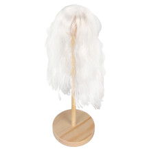 Peruca de seda para muñeca de alta temperatura para muñecas de 1/6, de 15,5 a 17 cm, larga y rizada, blanca