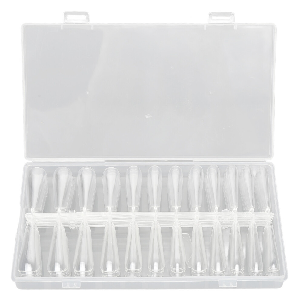 Coffin Nails Tips Full Cover Press On Nail Tips Premium Acrylic Fake Nail Extensions Long Tips For Diy Salon Use Clear Transparent 240PCS