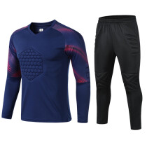 (Soccer sets, Asian size XXL) Youth Goalkeeper Soccer Jerseys Kit Adult Goalkeeper Football Uniform Sponge Protection padded Goalie Shirts Pants