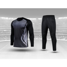 (Soccer sets, Asian size S) Youth Goalkeeper Soccer Jerseys Kit Adult Goalkeeper Football Uniform Sponge Protection padded Goalie Shirts Pants