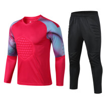 (Soccer sets, Asian size 3XL) Youth Goalkeeper Soccer Jerseys Kit Adult Goalkeeper Football Uniform Sponge Protection padded Goalie Shirts Pants