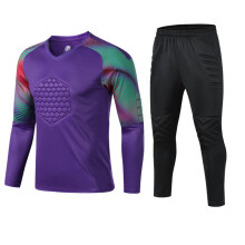 (Soccer sets, Asian size 4XL) Youth Goalkeeper Soccer Jerseys Kit Adult Goalkeeper Football Uniform Sponge Protection padded Goalie Shirts Pants