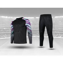 (Soccer sets, Asian size 3XL) Youth Goalkeeper Soccer Jerseys Kit Adult Goalkeeper Football Uniform Sponge Protection padded Goalie Shirts Pants