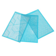 Pochoirs pour pâte polymère en soie – Ensemble réutilisable de 3 pièces